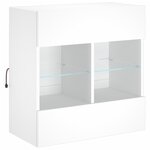 vidaXL Meuble TV mural avec lumières LED blanc 58 5x30x60 5 cm