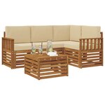 vidaXL Ensemble de canapés d'extérieur 5 Pièces Naturel et Beige