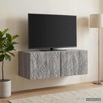vidaXL Meuble TV mural 59 5 x 31 cm Sonoma gris Bois d'ingénierie