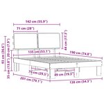 vidaXL Cadre de lit avec tête de lit rembourrée Taupe 135 x 190 cm