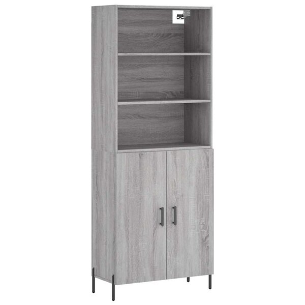 vidaXL Buffet haut Sonoma gris 69 5x34x180 cm Bois d'ingénierie