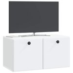 vidaXL Meuble TV mural 59 5 x 31 x 30 cm Blanc Bois d'ingénierie