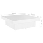 vidaXL Table basse blanc 90x90x28 cm bois d'ingénierie