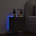 vidaXL Meuble TV mural avec lumières LED noir 40 5x35x40 cm
