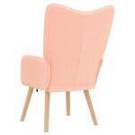 Chaise relaxante vidaXL en tissu curly rose