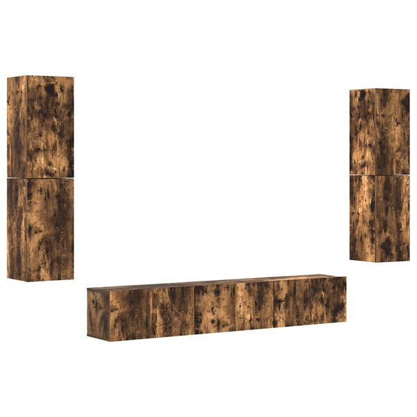 vidaXL Ensemble de meubles TV 7 Pièces Chêne fumé Bois d'ingénierie