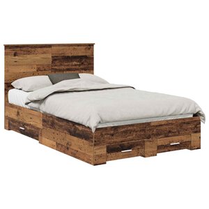 vidaXL Cadre de lit Bois ancien 120 x 190 cm Bois d'ingénierie