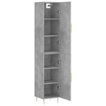 vidaXL Buffet haut Gris béton 34 5x34x180 cm Bois d'ingénierie