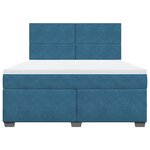 vidaXL Sommier à lattes de lit et matelas bleu 180x200 cm velours