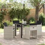 vidaXL Ensemble de salle à manger pour jardin Pliant 5 Pièces Gris clair