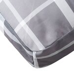 vidaXL Coussin de palette motif à carreaux gris 60x60x12 cm tissu