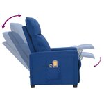 vidaXL Fauteuil électrique de massage Bleu Tissu