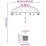 Parasol balinais Crème 180-190 cm Coton  bois massif