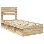vidaXL Cadre de lit avec tête de lit Sonoma 100 x 200 cm Pin massif