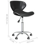Vidaxl chaises pivotantes à manger lot de 2 noir similicuir
