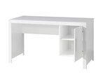 ERIK Bureau bois laqué Blanc avec 1 caisson 1 porte