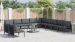 vidaXL Ensemble de canapé de jardin 12 Pièces Anthracite Acier