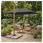 Parasol déporté 300 x 300 cm Aspect bois/Gris Alina