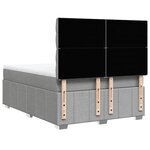 vidaXL Sommier à lattes de lit avec matelas Gris clair 140x200cm Tissu