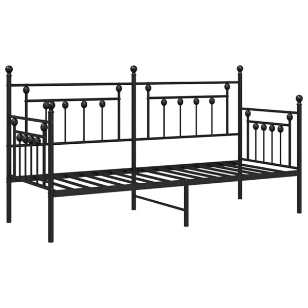 vidaXL Cadre de lit jour Noir 80x200 cm en acier