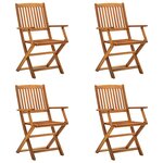 vidaXL Chaises pliables d'extérieur lot de 4 Bois d'acacia solide