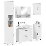 vidaXL Ensemble de mobilier de salle de bain avec tiroir 5 Pièces Blanc