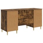 vidaXL Bureau Chêne fumé Bois d'ingénierie 142 5 x 50 x 75 cm