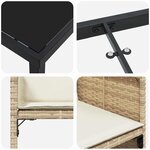vidaXL Ensemble de salle à manger pour jardin 9 Pièces Beige polyrotin