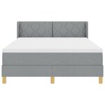 vidaXL Lit avec sommier tapissier et matelas en gris clair  160 x 200 cm  en tissu.