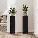 vidaXL Supports de plante 2 Pièces Chêne noir 17x17x60 cm Bois d'ingénierie
