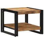 vidaXL Table basse 50x50x38 cm bois de manguier massif brut