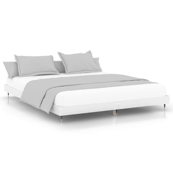 vidaXL Cadre de lit sans matelas blanc 120x200 cm bois ingénierie