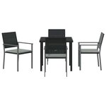 vidaXL Ensemble de salle à manger pour jardin 5 Pièces Noir Poly rotin
