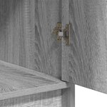 vidaXL Table de Toilette avec tiroir 3 Pièces Gris Bois d'ingénierie