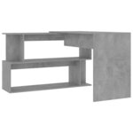 Bureau table poste de travail meuble d'ordinateur informatique étude d'angle 200 x 50 x 76 cm bois d’ingénierie gris 02_0023688