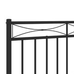 vidaXL Tête de lit métal noir 180 cm