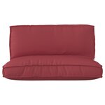 vidaXL Set de coussins de palette 2 Pièces Rouge bordeaux