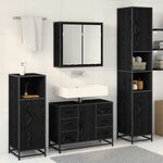 vidaXL Ensemble de mobilier de salle de bain 3 Pièces Chêne noir