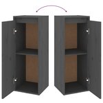 vidaXL Meubles TV 2 Pièces Gris Bois massif de pin