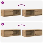 vidaXL Meuble TV 2 Pièces chêne artisanal 80x31x25 5 cm bois d'ingénierie