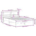 vidaXL Cadre de lit sans matelas blanc 135x190 cm bois de pin massif