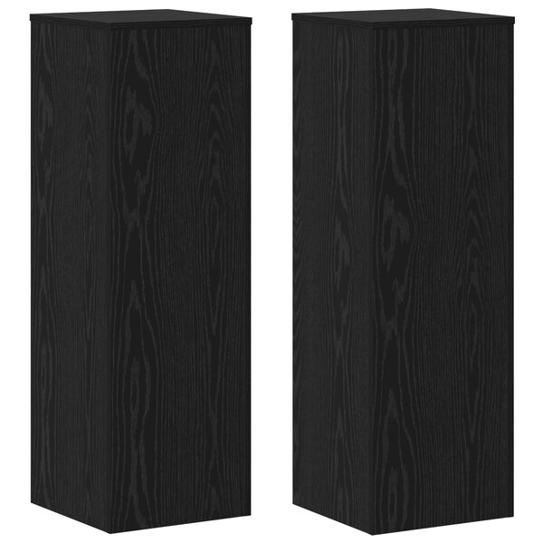 Supports de Plante vidaXL 2 Pièces Chêne Noir 33x33x100 cm Bois d'ingénierie