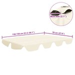 vidaXL Toit de rechange de balançoire crème 150/130x105/70 cm