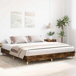 vidaXL Cadre de lit sans matelas chêne fumé 200x200 cm bois ingénierie