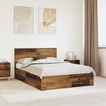 vidaXL Cadre de lit Bois ancien 140 x 190 cm Bois d'ingénierie
