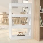 vidaXL Bibliothèque/séparateur de pièce blanc bois d'ingénierie