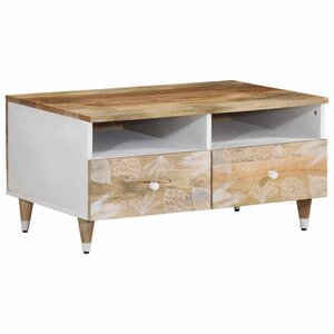 vidaXL Table basse 80x54x40 cm bois de manguier massif