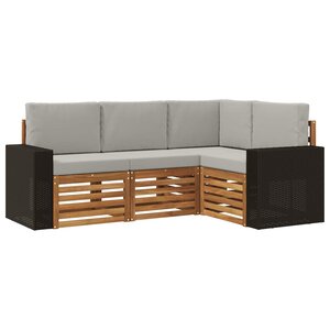 vidaXL Ensemble de canapés d'extérieur 4 pc Polyester