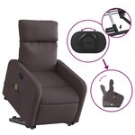 vidaXL Fauteuil inclinable de massage Marron foncé Tissu