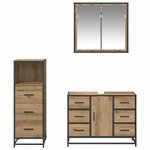 vidaXL Ensemble de mobilier de salle de bain 3 Pièces chêne artisanal